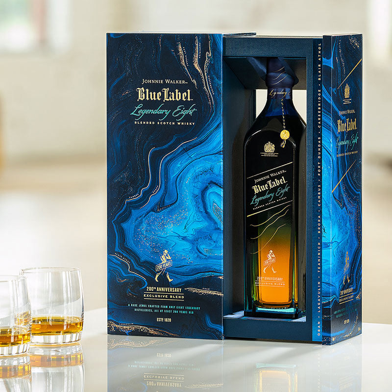 Johnnie Walker尊尼获加200年珍藏蓝牌传奇八杰苏格兰威士忌700ml