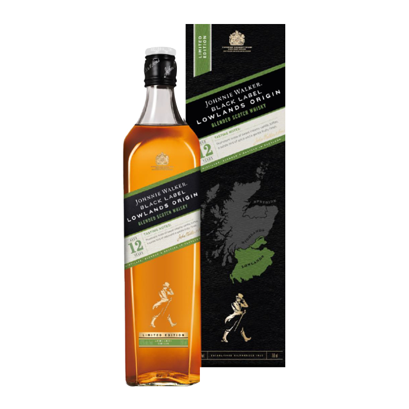 JohnnieWalker尊尼获加黑方黑牌低地区苏格兰威士忌700ml进口洋酒
