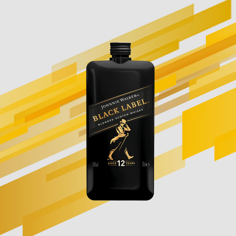 JohnnieWalker尊尼获加黑牌黑方苏格兰威士忌便携200ml口袋瓶洋酒