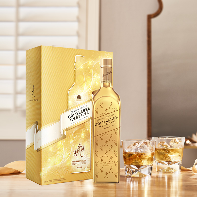 Johnnie Walker尊尼获加金牌苏格兰威士忌酒送礼礼盒进口洋酒包邮