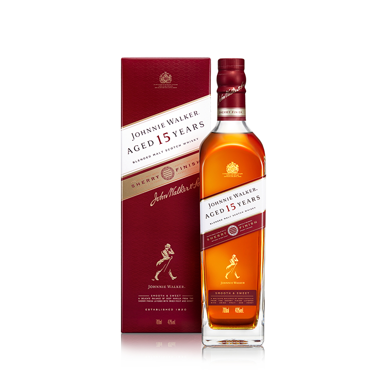 Johnnie Walker尊尼获加15年麦芽苏格兰威士忌雪莉版进口洋酒顺丰