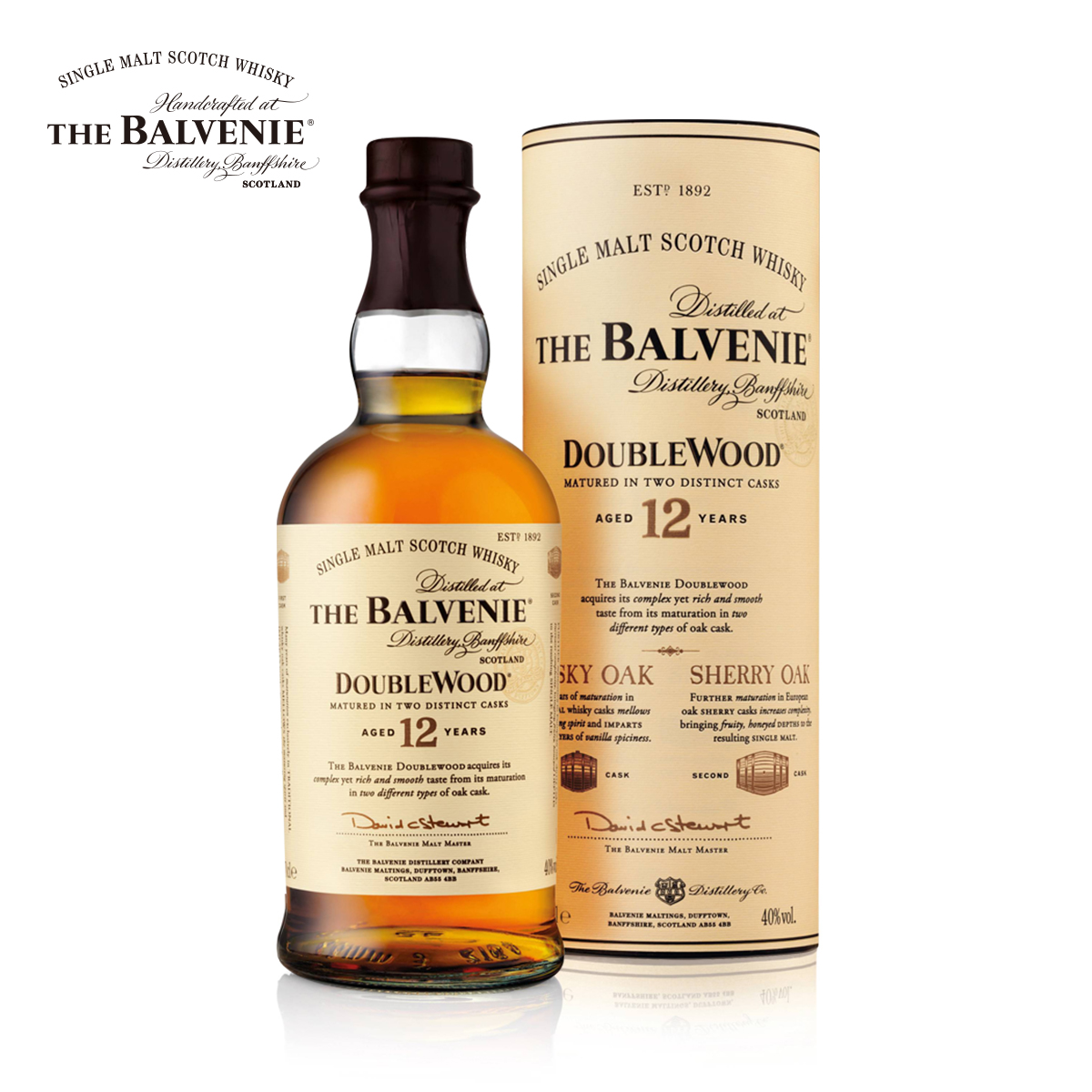 进口洋酒 Balvenie 百富12年单一麦芽苏格兰纯麦威士忌双桶陈酿