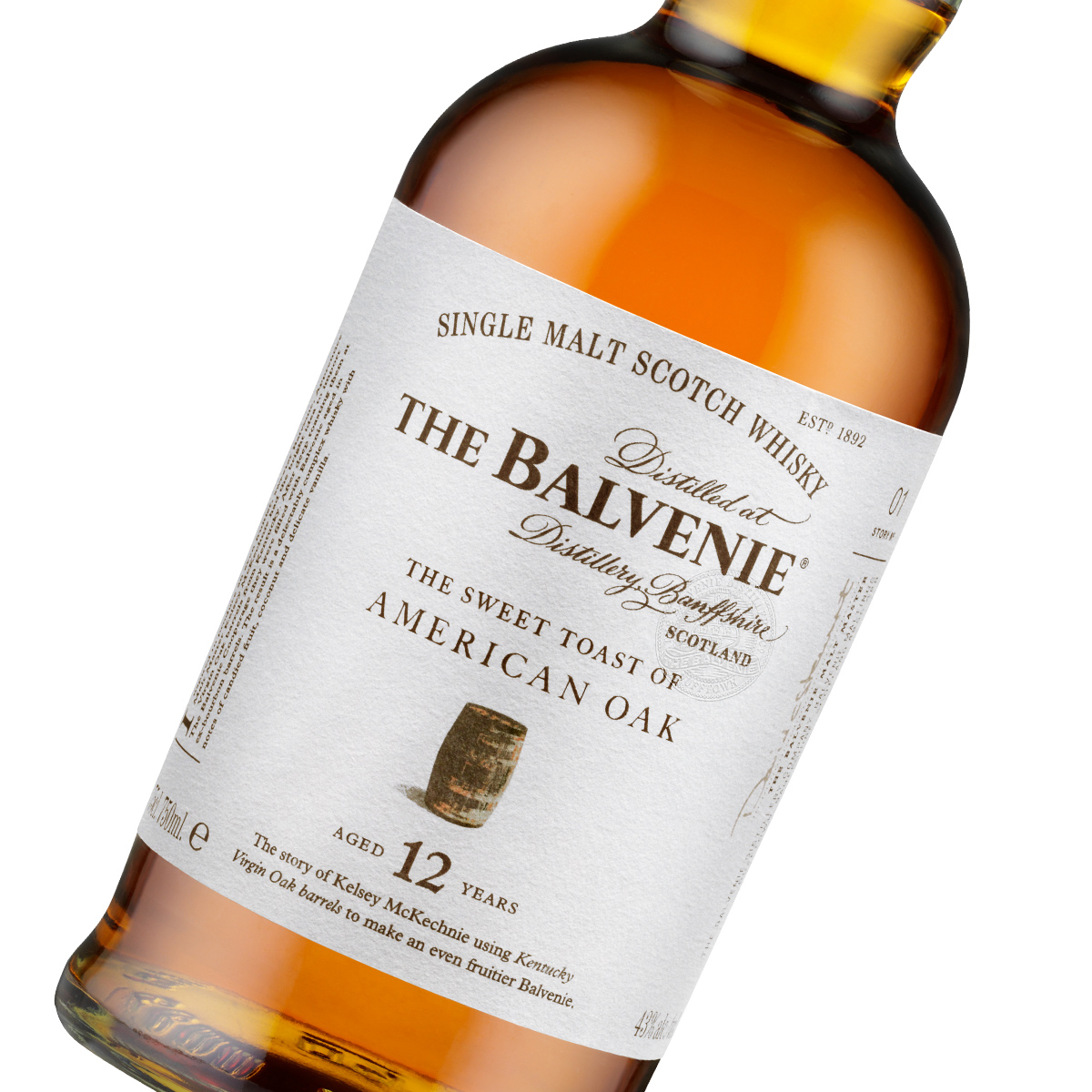 进口洋酒 Balvenie百富故事系列12年苏格兰单一麦芽威士忌700ml