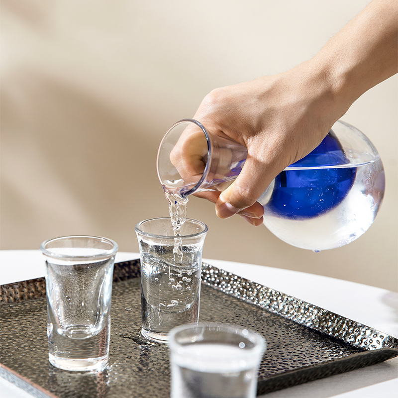 摩登主妇日式清酒壶套装家用冰酒壶玻璃清酒杯酒具创意蓝胆冰酒器