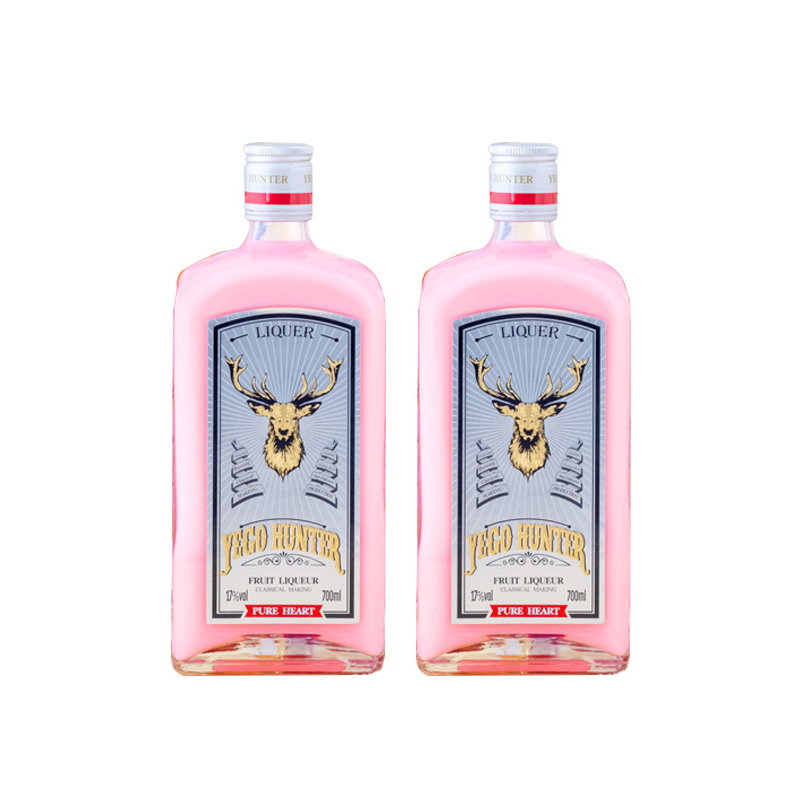 粉色野格哈古雷斯酒奶油利草莓味女利口酒700ml粉红色果味 野葛酒